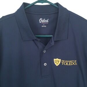 University of Toledo UT Rockets Golf Polo Shirt‎ Navy Blue Large Oxford America